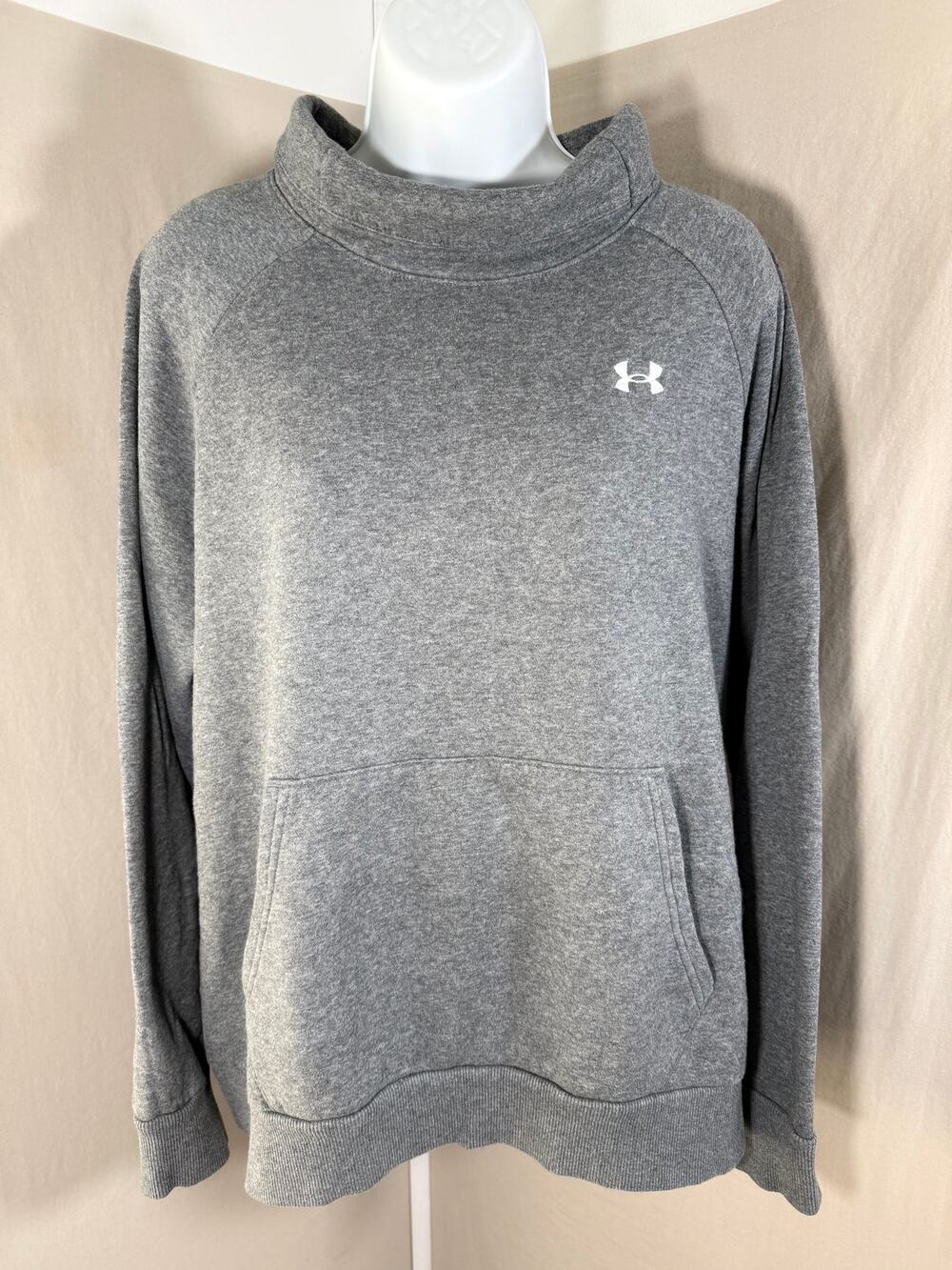 Under Armour Women's Rival Fleece Funnel Neck Sweatshirt Gray L